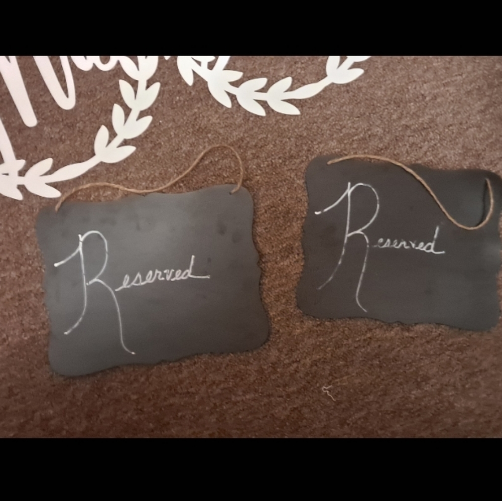 Chalkboard reserved signs for wedding or any occasion